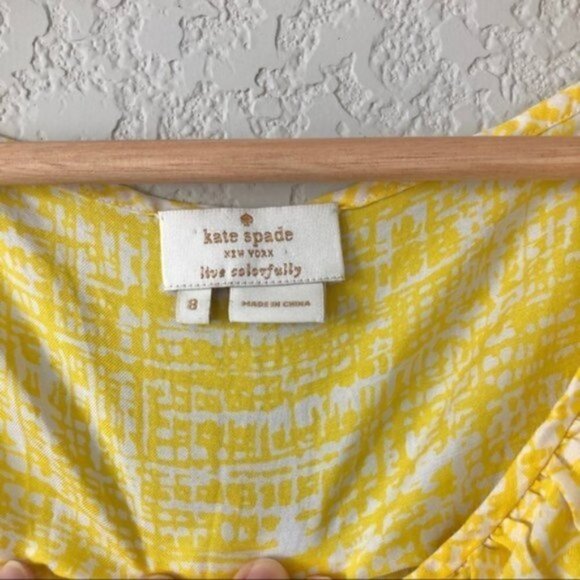 Kate Spade Maddie Silk Yellow Ruffle Tank Top 8 - Picture 5 of 8